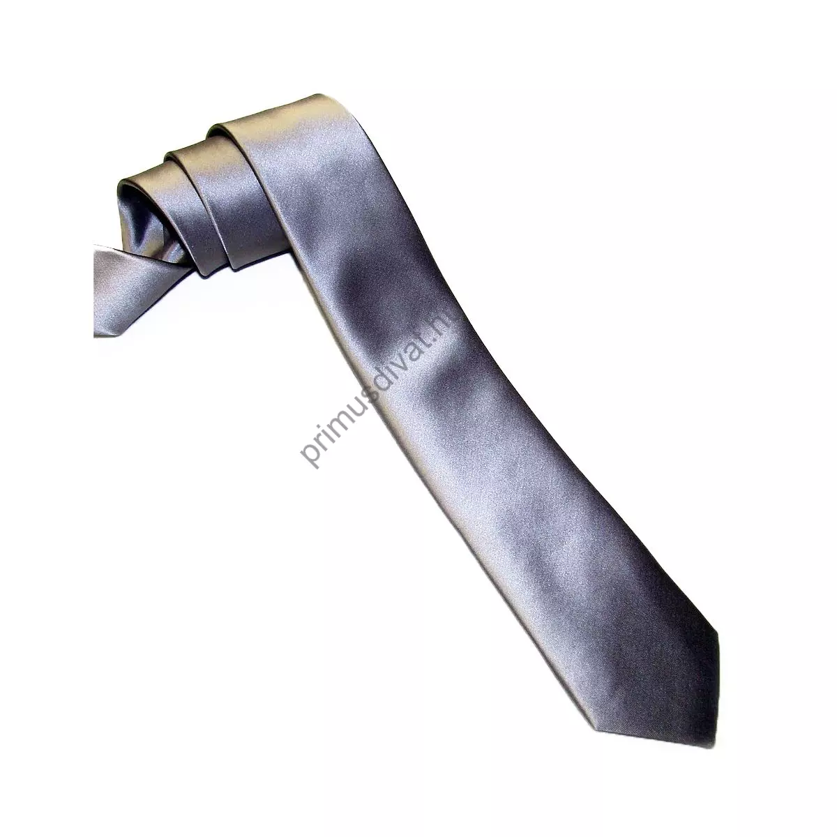 Balance egyszínű, keskeny selyem nyakkendő, ezüstszürke