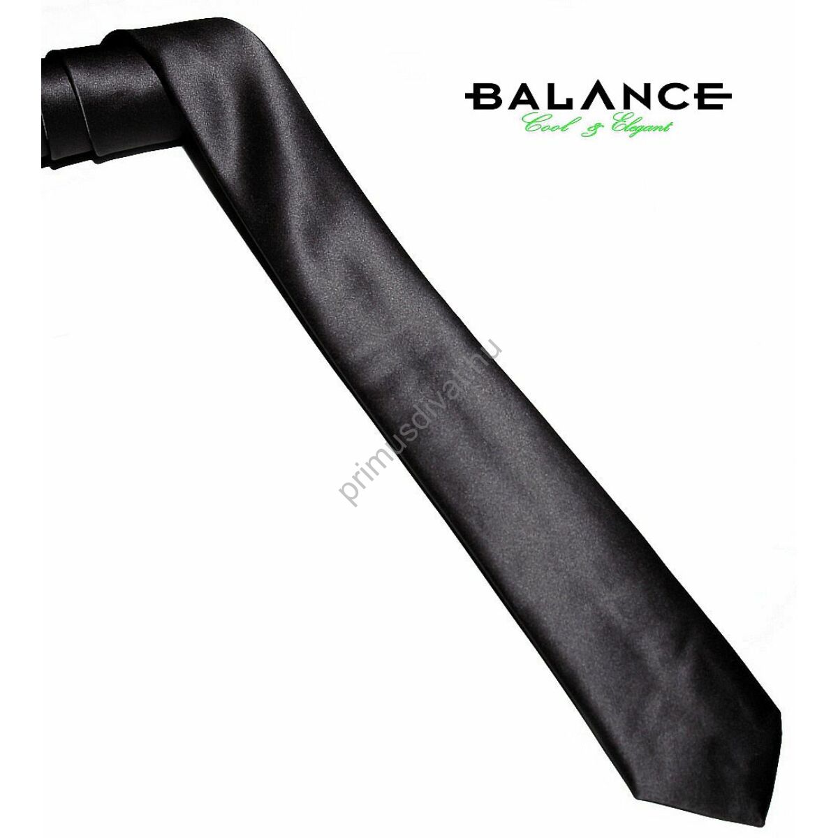 Balance keskeny selyem szatén nyakkendő, fekete