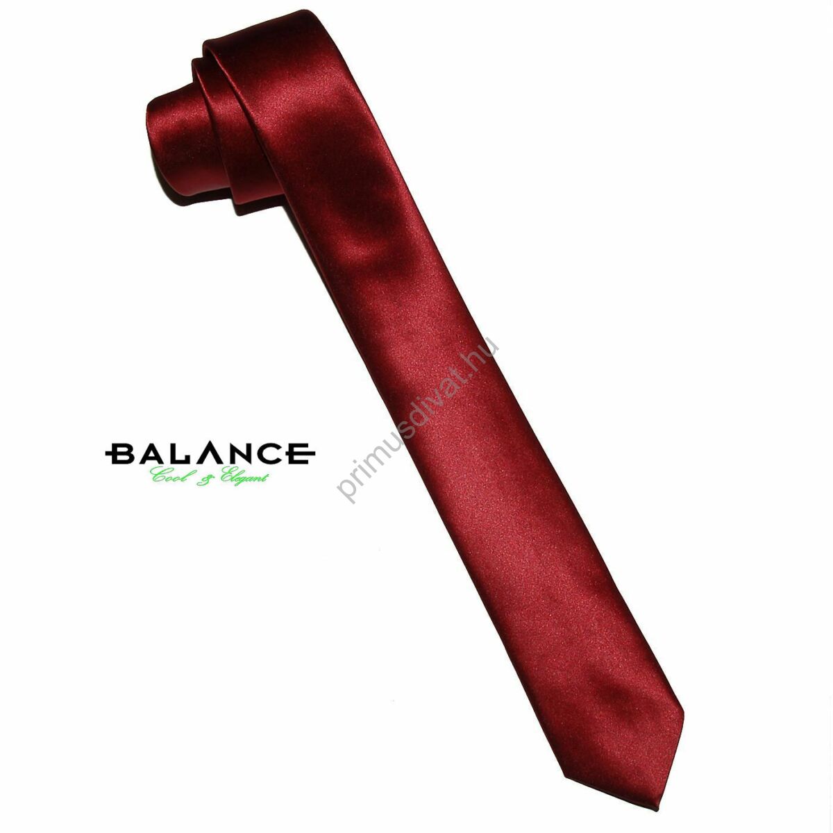 Balance keskeny selyemszatén nyakkendő, bordó