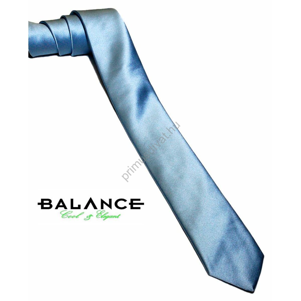 Balance keskeny selyem szatén nyakkendő, világoskék