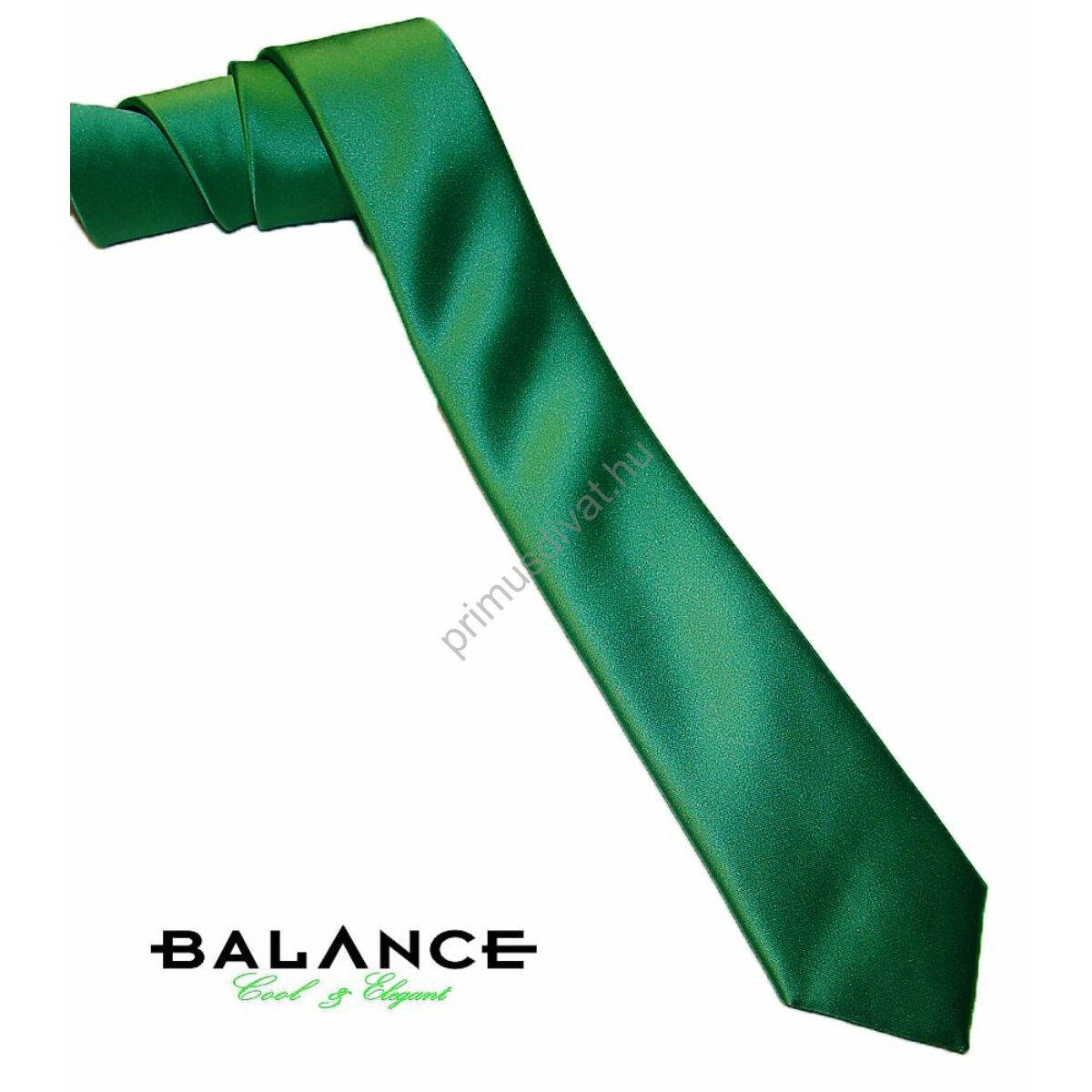 Balance keskeny selyem nyakkendő, sötétzöld