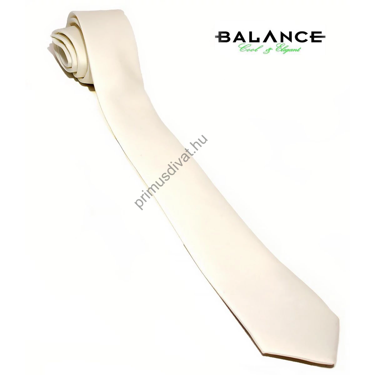 Balance keskeny selyemszatén nyakkendő, ekrü