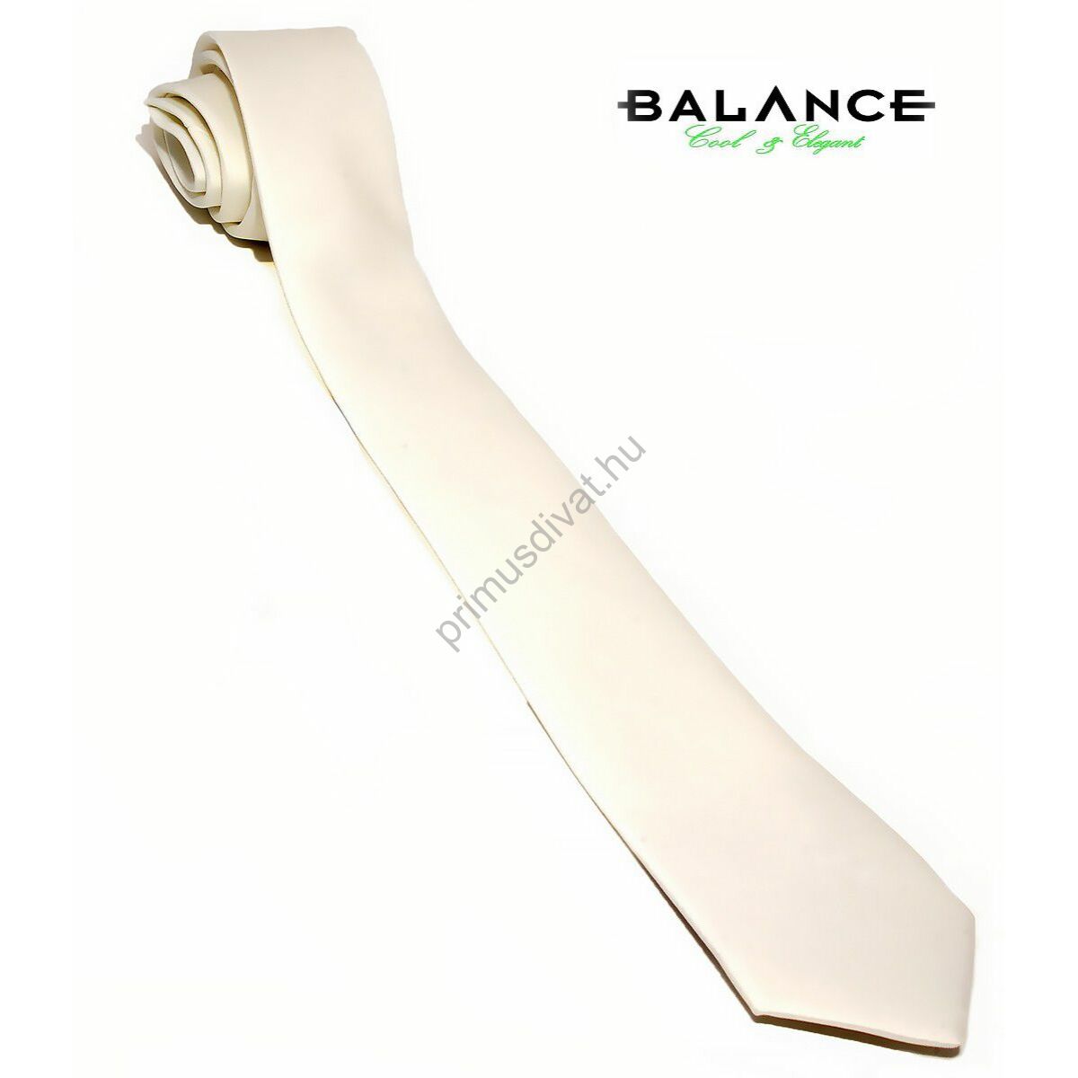 Balance keskeny selyemszatén nyakkendő, ekrü