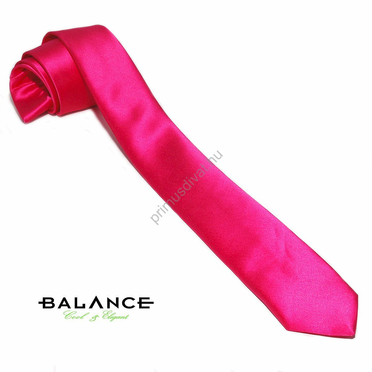 Balance magenta színű keskeny selyemszatén nyakkendő