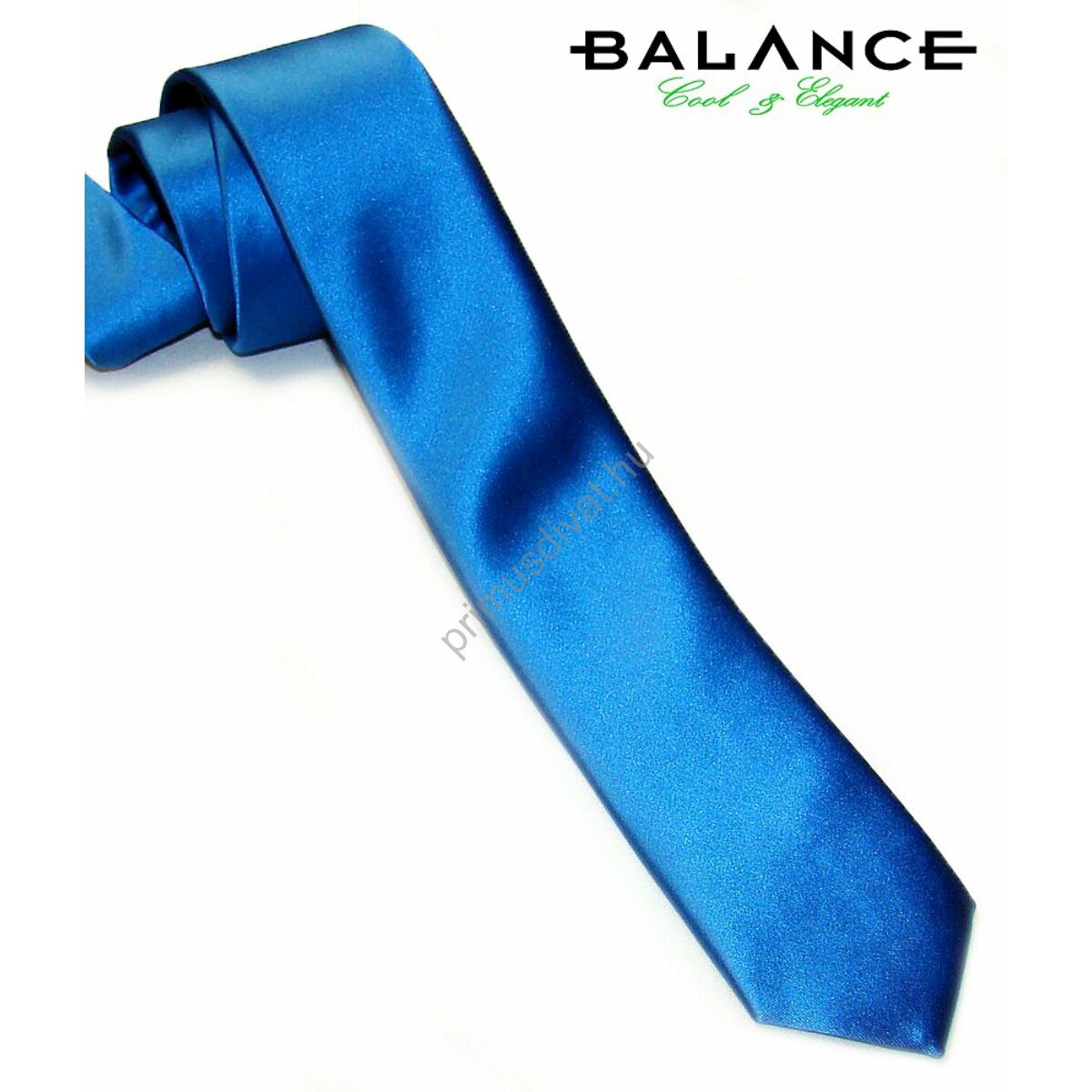 Balance keskeny királykék szatén nyakkendő, slim
