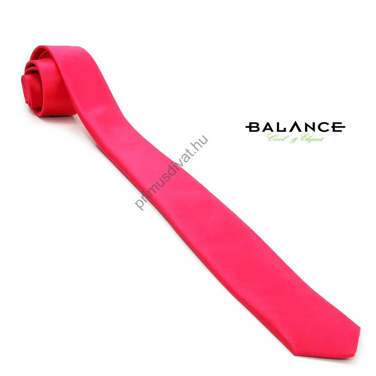 Balance málna-piros színű keskeny selyem nyakkendő