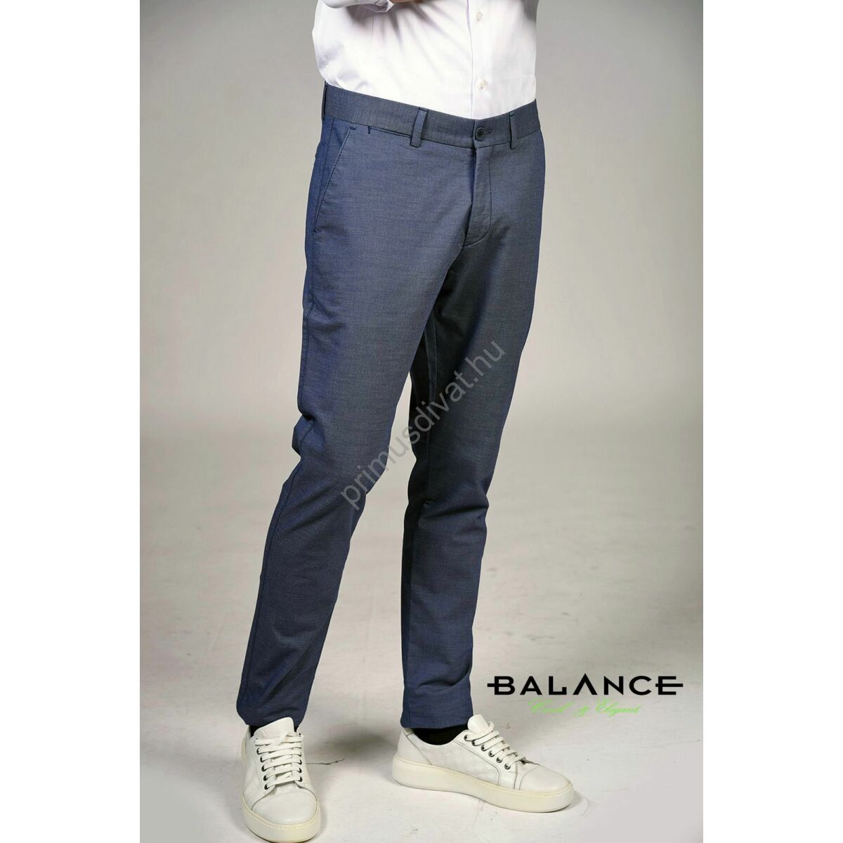 Balance kék tűpöttyös rugalmas szövet anyagú, svédzsebes Chinco nadrág