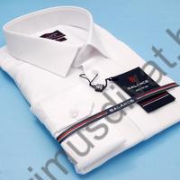 Balance finoman bordázott szövésű egyszínű fehér hosszú ujjú slim-fit alkalmi ing