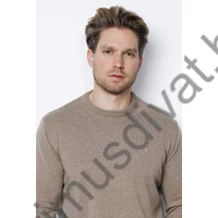 Balance vékony kötött környakas bézs melange Melar pulóver