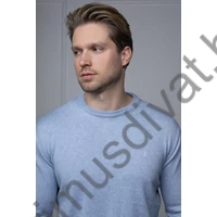 Balance vékony kötött környakas világoskék melange Melar pulóver