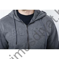 Balance vastag pamut piké anyagú középszürke kapucnis, cipzáras Piquet kardigán, mellén dombornyomott márkajelzéssel, cipzáras zsebekkel