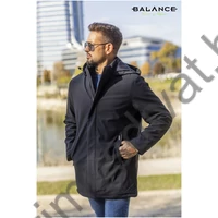 Balance vízlepergetős anyagú, levehető kapucnis, hosszabb, elegánsabb szabásvonalú sötétkék Wint dzseki, télikabát