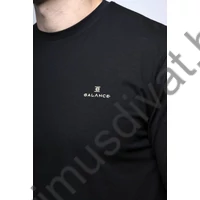 Balance környakas, rugalmas pamut anyagú fekete hosszú ujjú Lycer póló