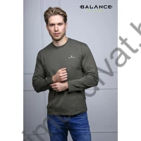Balance környakas, rugalmas pamut anyagú keki hosszú ujjú Lycer póló, mellén kis márkafelirattal