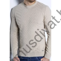 Balance környakas, 3D mintás kötéssel készült drapp Orlen kötött pulóver