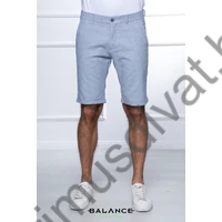 Balance svédzsebes világoskék rugalmas lenvászon chino sort, rövidnadrág, strukturált, kissé szemcsés felületű anyagból