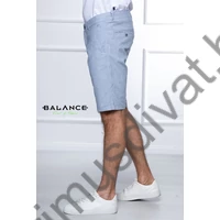 Balance svédzsebes világoskék rugalmas lenvászon chino sort, rövidnadrág, strukturált, kissé szemcsés felületű anyagból