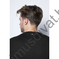 Balance környakas rövid ujjú fekete pamut B-mid póló, mellén kisméretű nyomott márkafelirattal