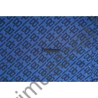 Balance kék márkalogómintás rugalmas pamut anyagú rövid ujjú, gombos-galléros nyakú JQ póló, gallérján és ujján kontrasztos paszpóllal