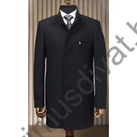 Balance állónyakú, enyhén karcsúsított, rejtett gombolású, modern fazonú elegáns Sand szövetkabát