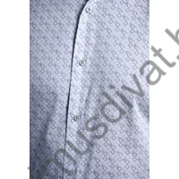 Balance fehér alapon nyomott szürke aprómintás hosszú ujjú karcsúsított Rems slim-fit ing