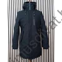 Balance kicipzározható orkános garbós betétes, kapucnis fekete Longer dzseki, télikabát, vízlepergetős anyagból