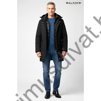 Balance kicipzározható orkános garbós betétes, kapucnis fekete Longer dzseki, télikabát, vízlepergetős anyagból