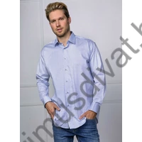 Balance fehér alapon nyomott kék apró mintás, hosszú ujjú, hagyományos szabásvonalú Remgo regular-fit pamut ing