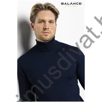 Balance vékony kötött garbós nyakú mély sötétkék színű pulóver