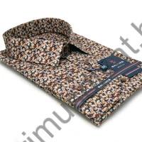 Balance drappos-barnás nyomott apró virágmintás hosszú ujjú karcsúsított Broflow slim-fit ing