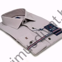 Balance fehér alapon nyomott sötétbarna apró pöttymintás hosszú ujjú, rugalmas anyagú, hagyományos szabásvonalú Kaos regular-fit ing