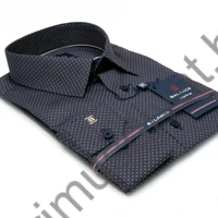 Balance nyomott sötétkék-drapp apró mintás, hosszú ujjú, hagyományos szabásvonalú Bleir regular-fit pamut ing