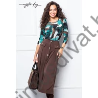 Mystic Day környakas, geometriai mintás háromnegyedes ujjú Honóra felső, puha tapintású pamutos anyagból