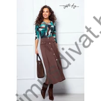 Mystic Day környakas, geometriai mintás háromnegyedes ujjú Honóra felső, puha tapintású pamutos anyagból