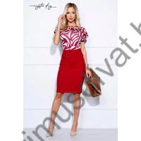 Mystic Day farmer szabású, térdig érő bordó színű Zelma szoknya, rugalmas szövött anyagból