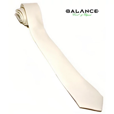 Balance keskeny selyemszatén nyakkendő, ekrü