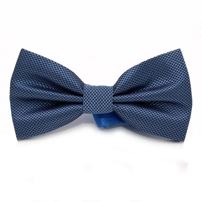 Szövött, anyagában apró mintás középkék Balance csokornyakkendő, feketés színjátszó felülettel