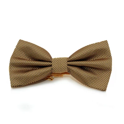 Szövött, anyagában apró mintás arany színű Balance csokornyakkendő, feketés színjátszó felülettel