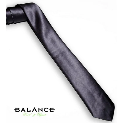 Balance keskeny selyemszatén nyakkendő, acélszürke Balance keskeny selyemszatén nyakkendő, acélszürke