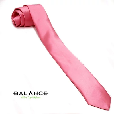 Balance mályva rózsaszínű keskeny selyemszatén nyakkendő