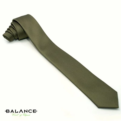 Balance anyagában szövött mintás keki-zöld keskeny selyem nyakkendő Balance anyagában szövött mintás keki-zöld keskeny selyem nyakkendő