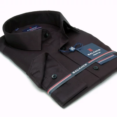 Balance finoman bordázott szövésű egyszínű fehér hosszú ujjú slim-fit alkalmi ing Balance finoman bordázott szövésű egyszínű fehér hosszú ujjú slim-fit alkalmi ing