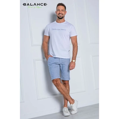 Balance svédzsebes világoskék rugalmas lenvászon chino sort, rövidnadrág, strukturált, kissé szemcsés felületű anyagból Balance svédzsebes világoskék rugalmas lenvászon chino sort, rövidnadrág, strukturált, kissé szemcsés felületű anyagból