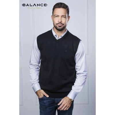 Balance vékony kötött V-nyakú fekete mellény Balance vékony kötött V-nyakú fekete mellény