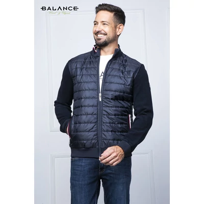 Balance orkános steppelt elejű, cipzáras sötétkék Marc pamut kardigán, dzseki