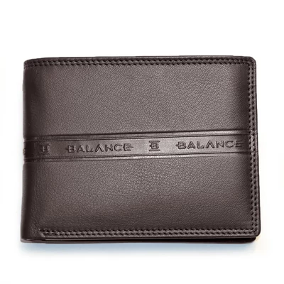 Balance sötétbarna bőr pénztárca apró pénz és kártya tartó rekeszekkel