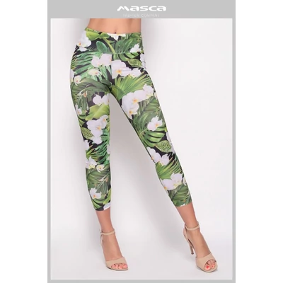 Masca Fashion magas derekú, rugalmas dzsungelmintás leggings, cicanadrág, hátán zsebfedőkkel - Mf217-38 Masca Fashion magas derekú, rugalmas dzsungelmintás leggings, cicanadrág, hátán zsebfedőkkel - Mf217-38