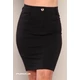 Masca Fashion farmer szabású rugalmas punto anyagú fekete szoknya, hátul sliccelve