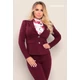 Masca Fashion rugalmas punto anyagú béleletlen bordó blézer, zsebfedőkkel, arany színű gombokkal